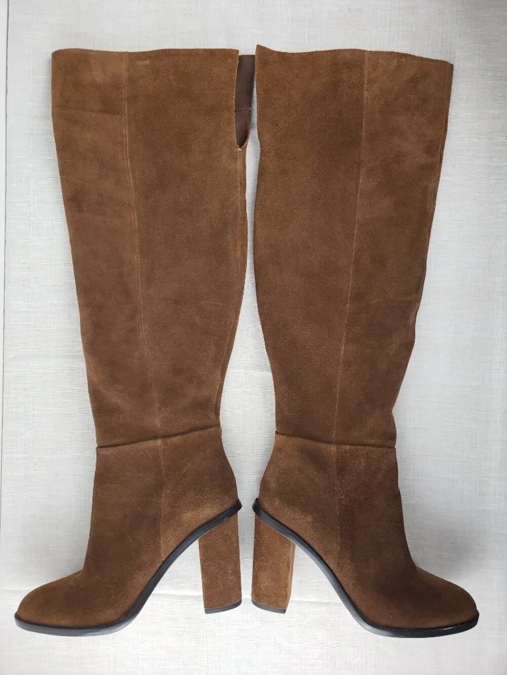 Gianni Bini Barrine Brown Suede Over-the-Knee High Block Heel Boots Womens 11